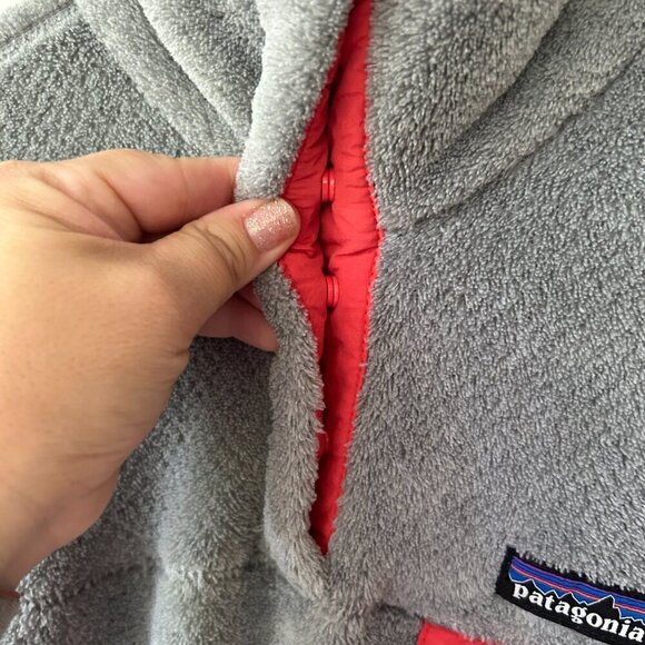 Patagonia Fleece Pullover Womens XS Gray 1/4 Button Cozy High Neck Pockets - Picture 4 of 7